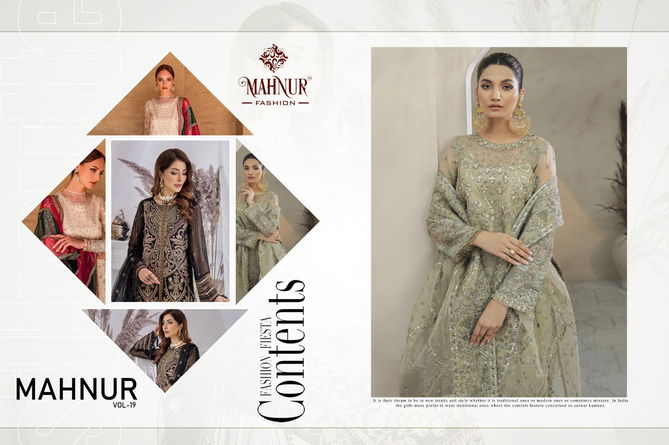 Mahnur Vol 19 Heavy Georgette Wholesale Pakistani Salwar Suits Catalog